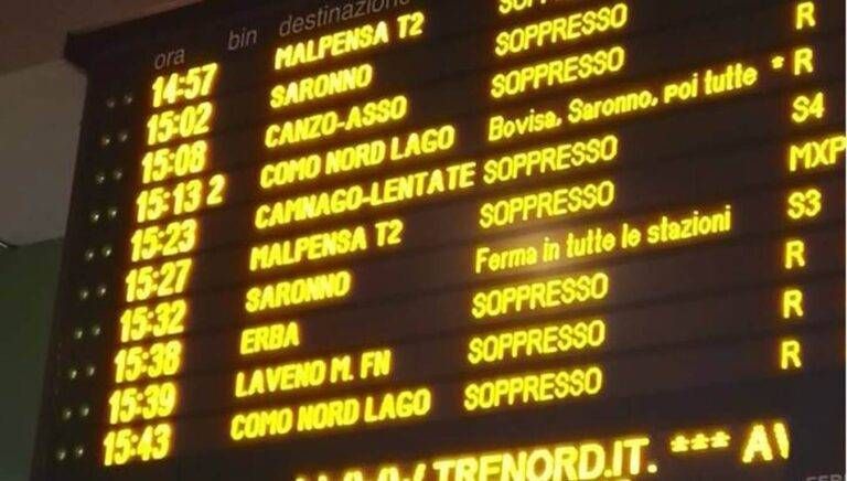 Sciopero treni in Lombardia, enormi disagi per i viaggiatori sciopero treni lombardia