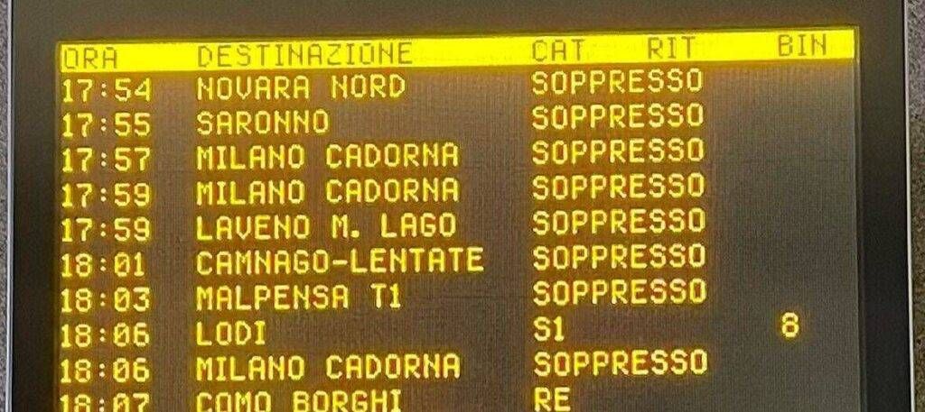 Sciopero per Gaza: servizi Trenord e Atm a rischio lunedì 22 settembre trenord sciopero ritardi
