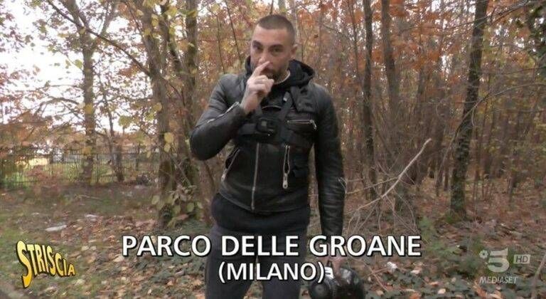 Brumotti di Striscia la Notizia a Lazzate contro lo spaccio di droga nelle Groane Solaro striscia Brumotti