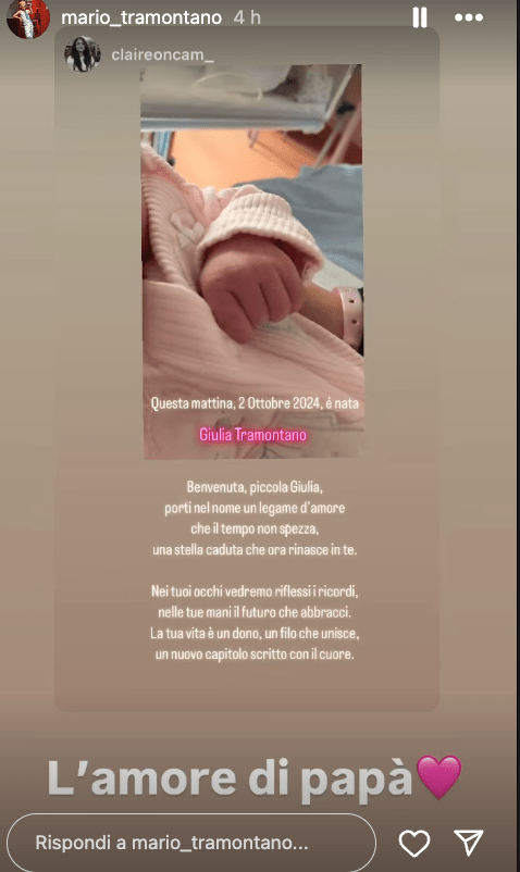 Giulia Tramontano, è nata la nipotina: ha il suo stesso nome. ”Un legame d’amore” giulia tramontano fratello