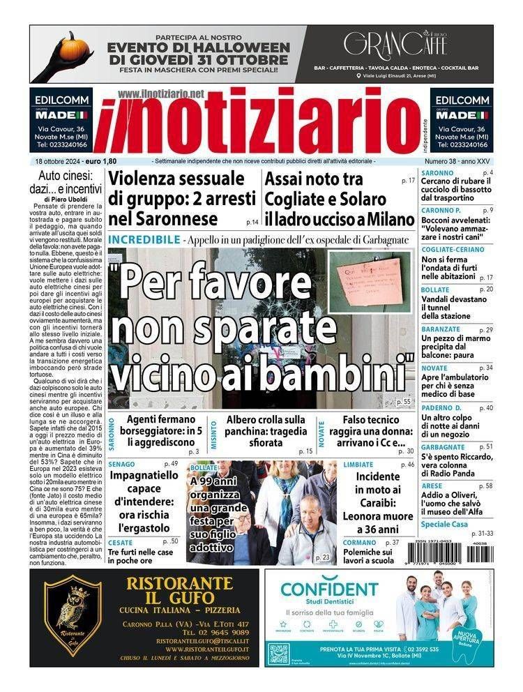 “Non sparate, ci sono bambini” nell’ex ospedale; ucciso durante il furto, conosciuto a Cogliate e Solaro | ANTEPRIMA garbagnate cogliate solaro anteprima