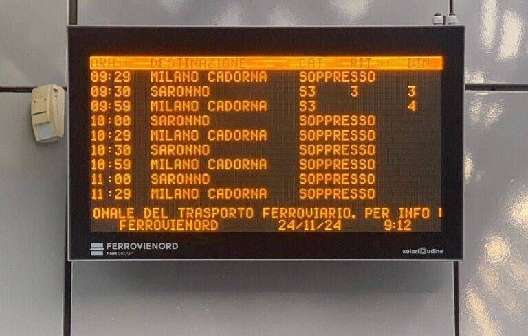 Sciopero treni, difficile muoversi con Trenord anche oggi, domenica 24 novembre sciopero treni trenord
