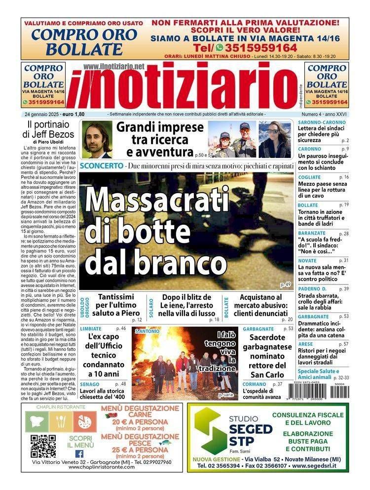 Due giovanissimi di Cesate massacrati dal branco, “imprese” di sport e scienza tra Garbagnate e Arese | ANTEPRIMA prima pagina notiziario cesate