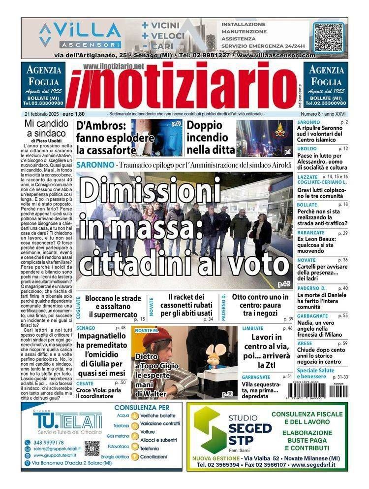 Dimissioni in massa, Saronno torna al voto; doppio incendio in ditta a Caronno Pertusella prima pagina saronno caronno