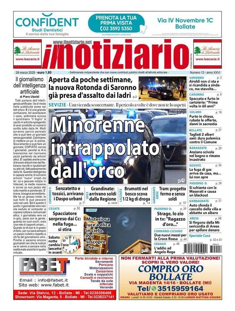 Giovane intrappolato dall’orco; strage famigliare a Paderno, parla il nonno | ANTEPRIMA prima pagina orco paderno