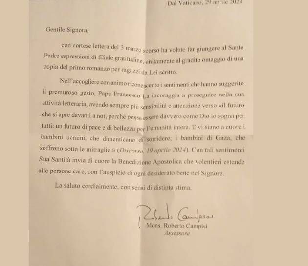 Da Caronno a Gaza: il libro e il film benedetti dal Papa lettera