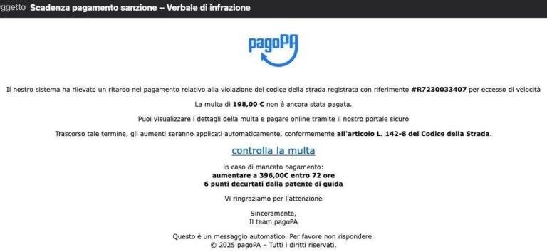 finta multa pagoPa