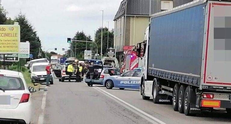 Incidente a Uboldo, grave 71enne travolto da furgone dei rifiuti incidente uboldo elicottero varese