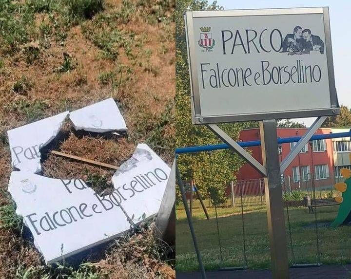Bollate, ripristinata la targa a Falcone e Borsellino danneggiata dai vandali Bollate Falcone Borsellino