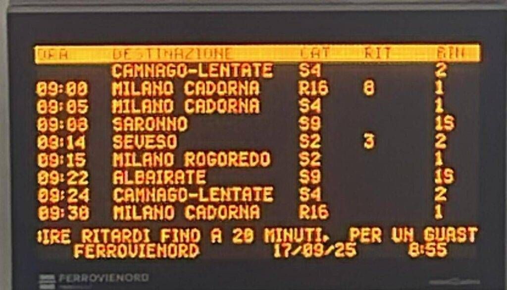 Treni in ritardo, non solo Malpensa Express: problemi sulla Milano-Asso per guasto in stazione Cusano-Cormano ritardi trenord cusano cormano