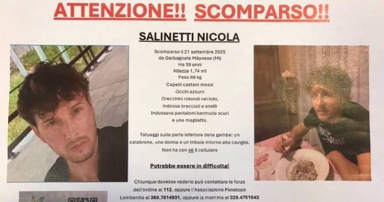 Chi l’ha visto? a Limbiate: si cerca Nicola, scomparso da Garbagnate Nicola Salinetti Chi l'ha visto?