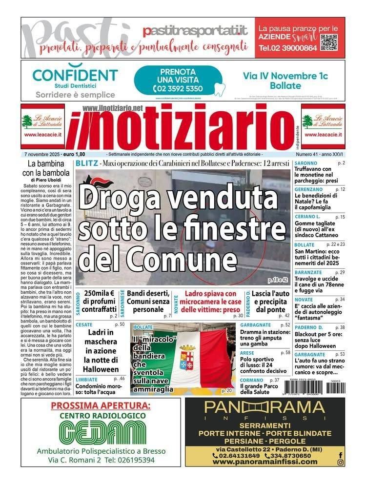 Droga in centro anche di giorno, 12 arresti; truffe delle monetine a Saronno – ANTEPRIMA prima pagina notiziario droga
