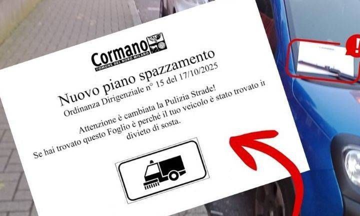 Cormano, non multe ma avvisi sui parabrezza delle auto in divieto di sosta, ecco perchè Cormano avvisi multe sosta