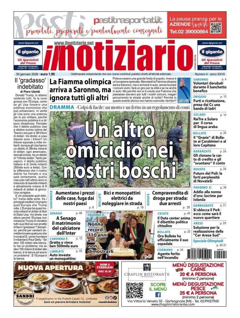 misinto omicidio prima pagina notiziario