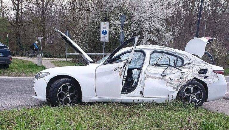 Fuga a folle velocità tra Solaro e Cesate, auto rovesciata, 3 persone ferite e banditi nel bosco Cesate inseguimento rondò sud Solaro