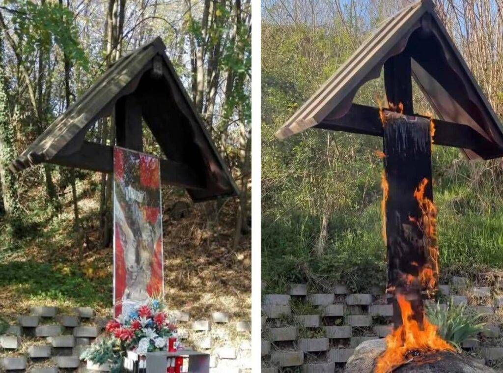 Cesano Maderno, nel giorno di Pasqua, bruciato il Crocifisso votivo del Biulè Crocifisso cesano maderno biule