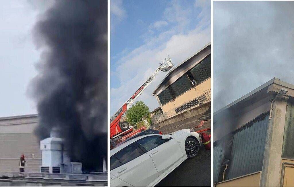 Solaro, incendio in un capannone, maxi intervento dei Vigili del fuoco – VIDEO Solaro incendio