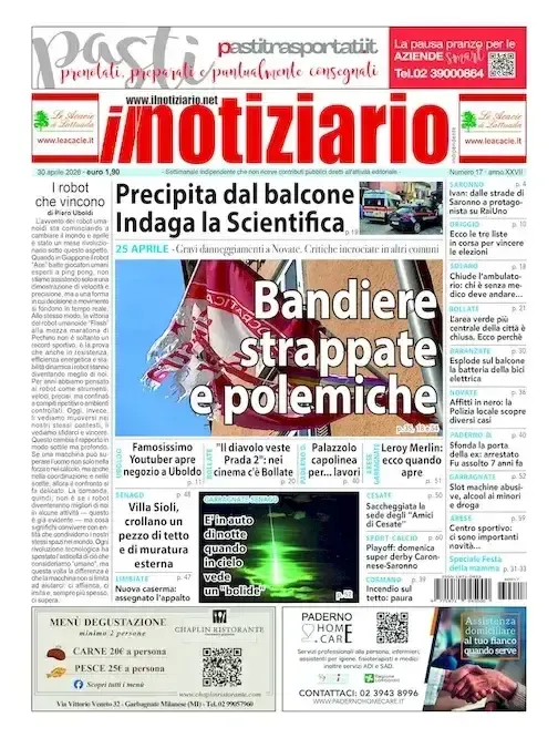 Danni e polemiche dopo il 25 aprile, Novate, Garbagnate, Solaro; Leroy Merlin Arese, ecco la data – ANTEPRIMA prima pagina notiziario