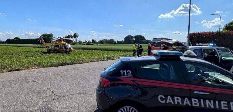 Elicottero a Cogliate per un infortunio sul lavoro Elicottero Cogliate infortunio lavoro