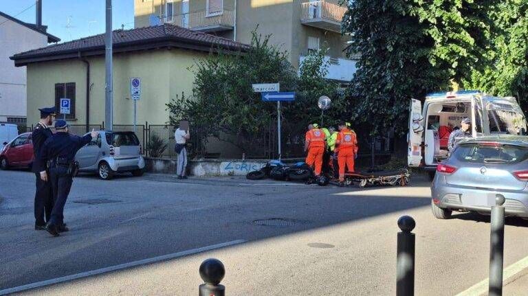 Elicottero a Senago, grave incidente in moto, codice rosso Incidente Senago Elicottero