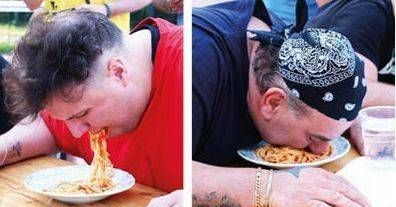 Bollate, Guido Romanelli il divoratore di spaghetti al Palio Bollate divoratore spaghetti Palio