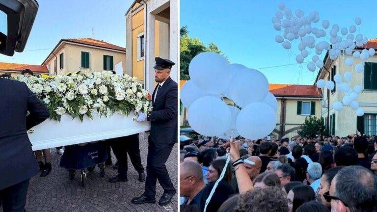 Paderno, palloncini bianchi per Cam, Prova e Lollo: “Dateci la forza per continuare a vivere” Paderno palloncini funerali