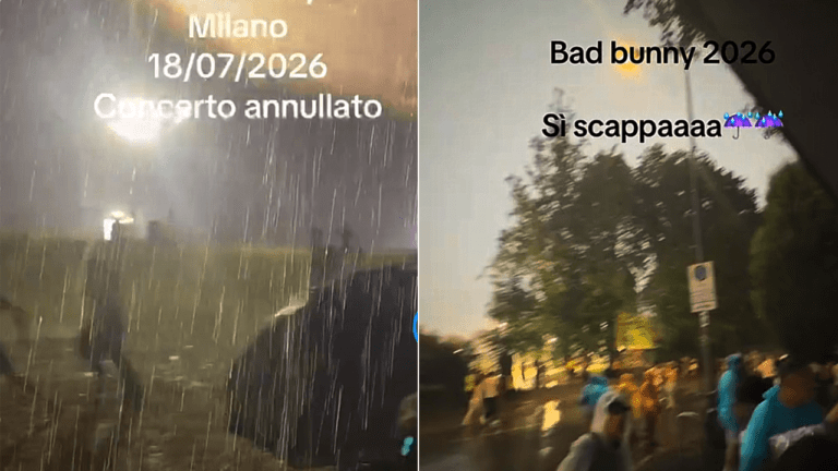 Annullato il concerto di Bad Bunny a Milano: Ippodromo evacuato sotto la grandine bad bunny milano concerto annullato 768x432