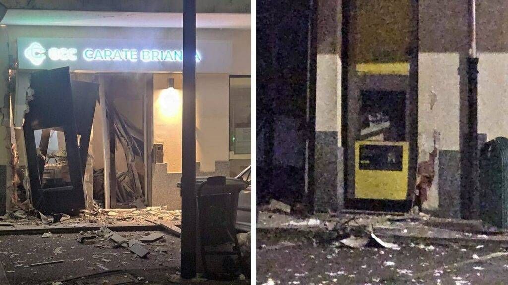 Esplosioni a Paderno nella notte: doppio assalto ai bancomat di Calderara esplosioni bancomat paderno 1024x576