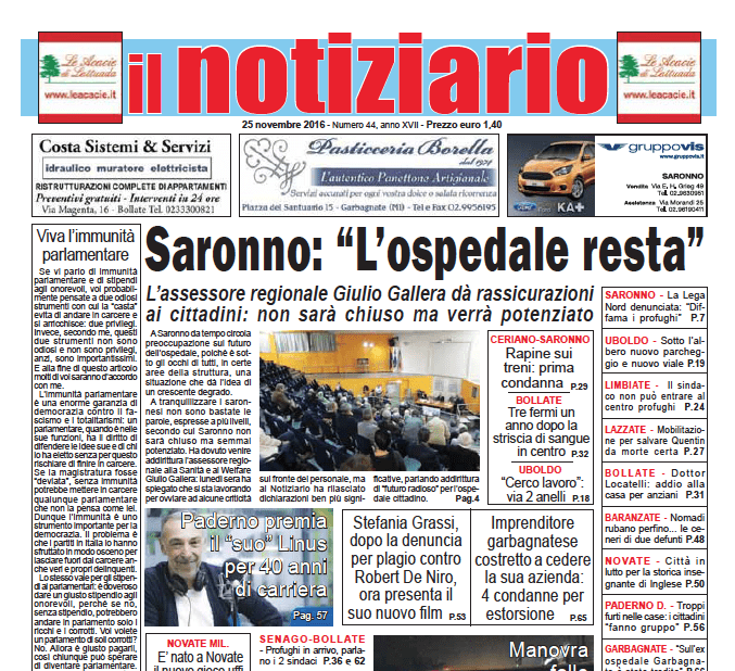 Il Notiziario torna in edicola: un futuro radioso per l’ospedale di Saronno, lo assicura Gallera Schermata 2016 11 25 alle 09.55.10