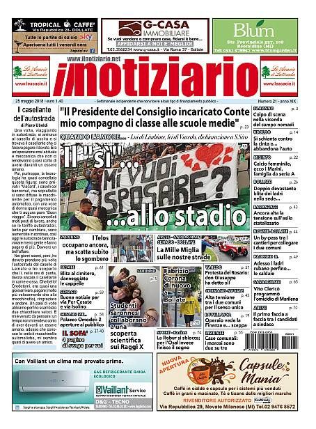 Il “sì” allo stadio; alle medie col presidente Conte – ANTEPRIMA prtima pagina notiziario