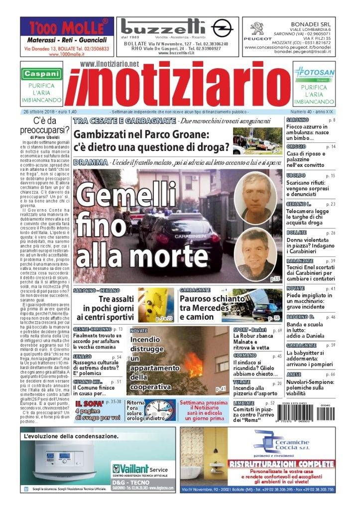 prima pagina notiziario