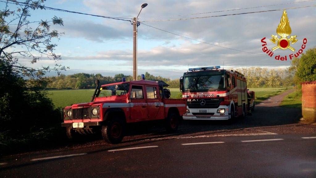 Mobilitazione ad Uboldo per le ricerche di un uomo scomparso Uboldo Vigili del fuoco