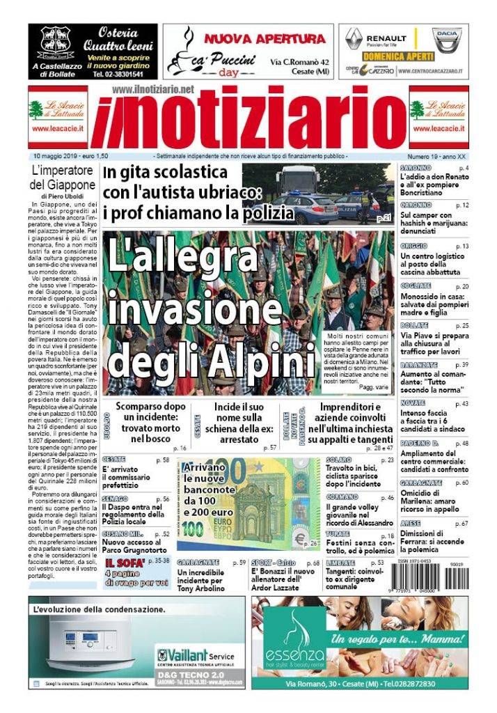 L’allegra invasione degli Alpini; l’autista dell’autobus ubriaco; il dramma di Uboldo – ANTEPRIMA NOTIZIARIO prima pagina