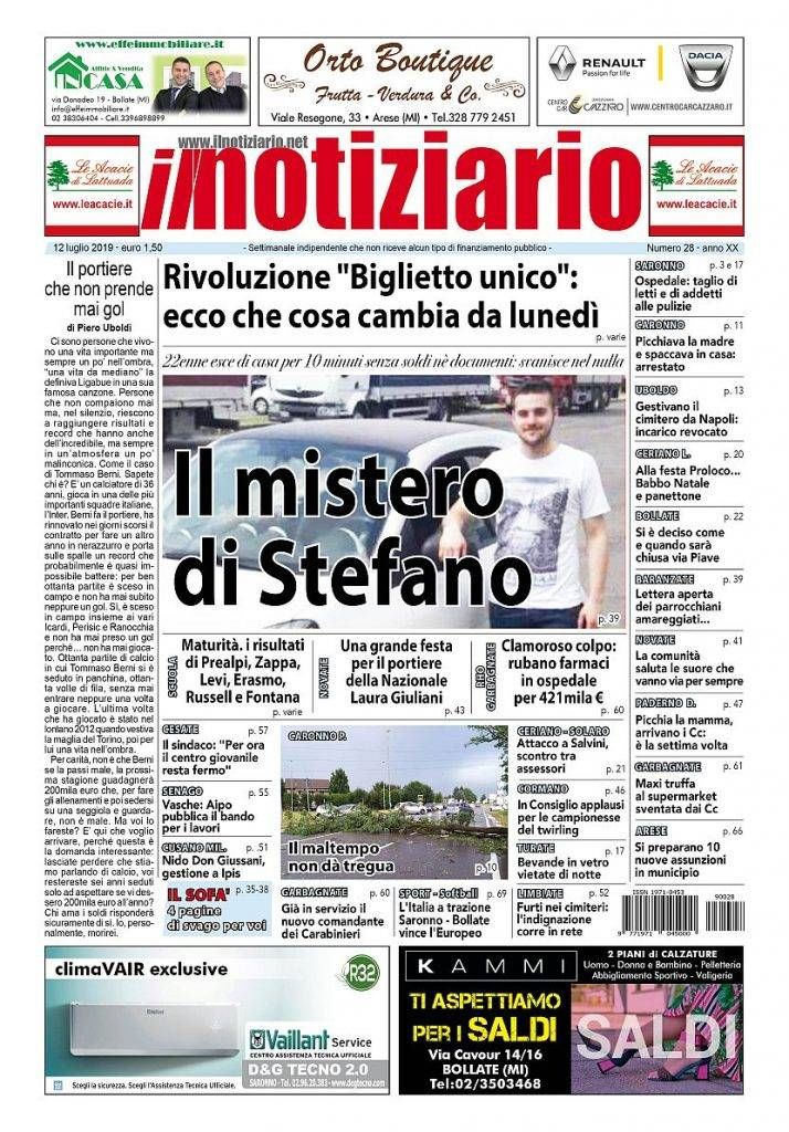 prima pagina notiziario