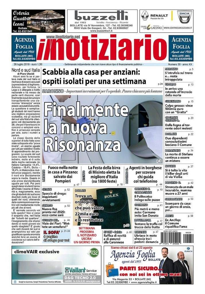 prima pagina notiziario