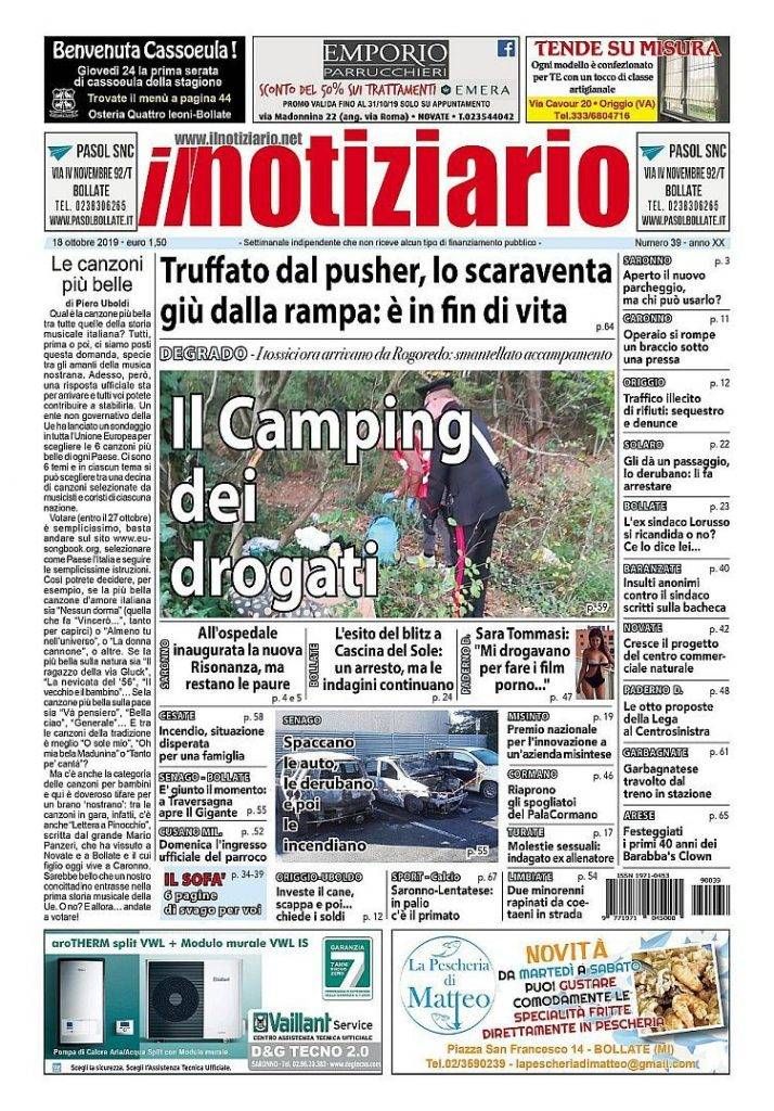 Il camping dei drogati; roghi d’auto a ripetizione – ANTEPRIMA prima pagina notiziario