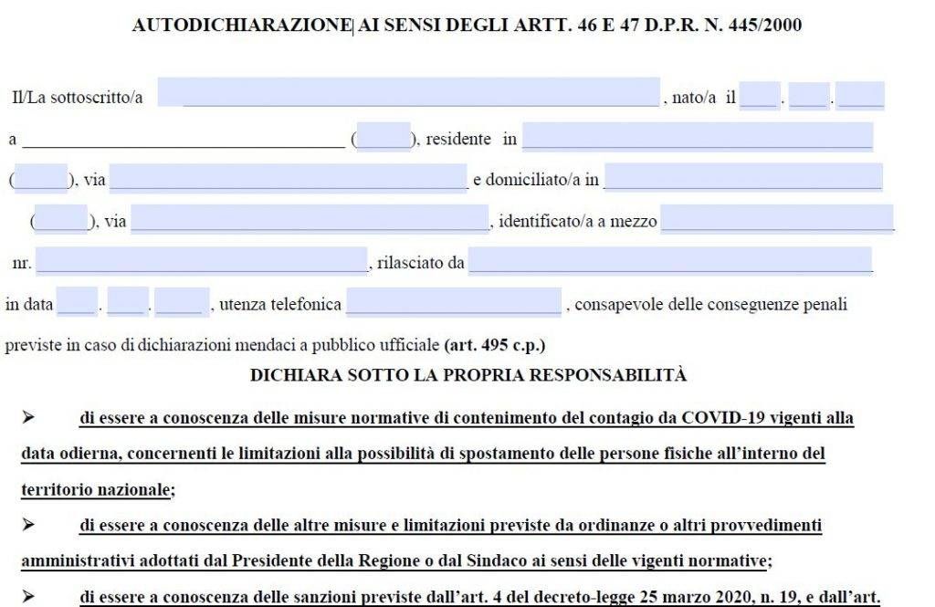 autodichiarazione
