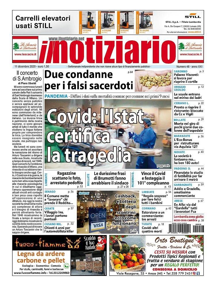 Covid, i morti in più nei nostri comuni; condannati i falsi preti con l’oro falso | ANTEPRIMA prima pagina notiziario