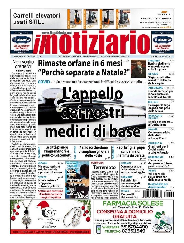 prima pagina notiziario