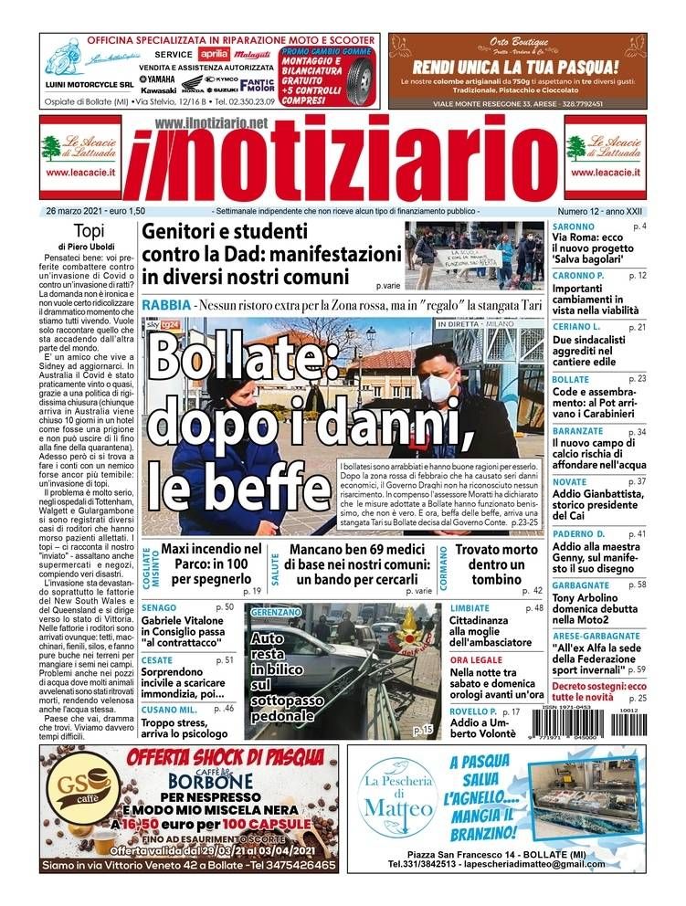Bollate, dopo i danni, le beffe; proteste in varie piazze contro la Dad – ANTEPRIMA prima pagina notiziario