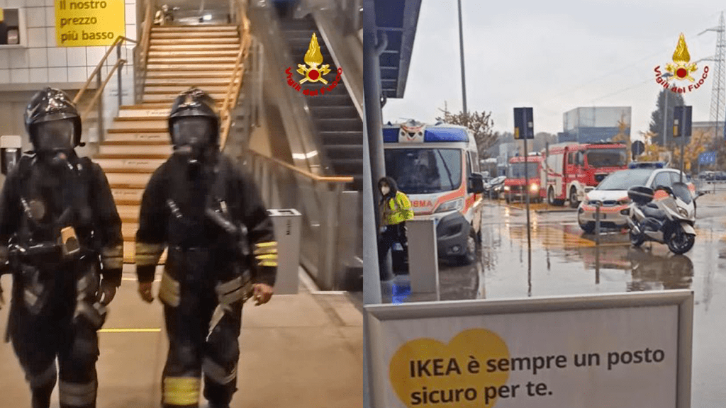 Sostanza urticante all’Ikea di Corsico: 1.000 clienti evacuati pompieri corsico 1024x576