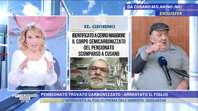 Omicidio di Cusano, il vicino di D’Errico da Barbara d’Urso: “Minacciato di morte dal figlio” omicidio cusano