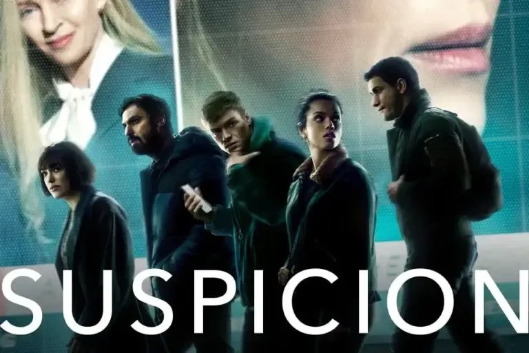 Suspicion, recensione: la serie complottista con Uma Thurman Apple TV Suspicion key art graphic header 4 1 show home.jpg.og 768x512