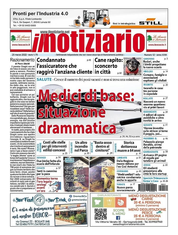Medici di famiglia, situazione drammatica; cane rapito a Bollate | ANTEPRIMA prima pagina notiziario