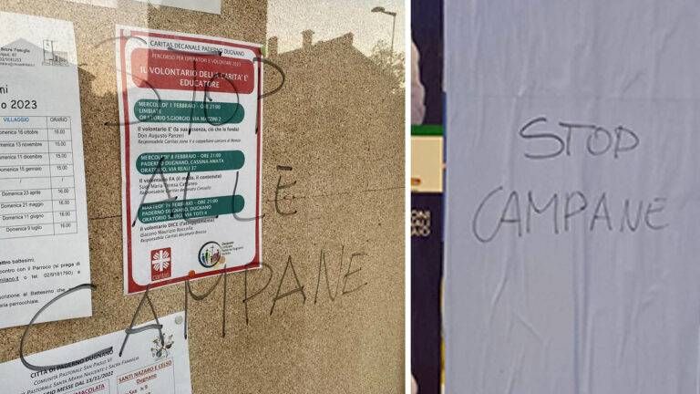 Paderno, scritte contro le campane sul sagrato: “Lamentele durante un funerale” paderno scritte contro campane 768x432