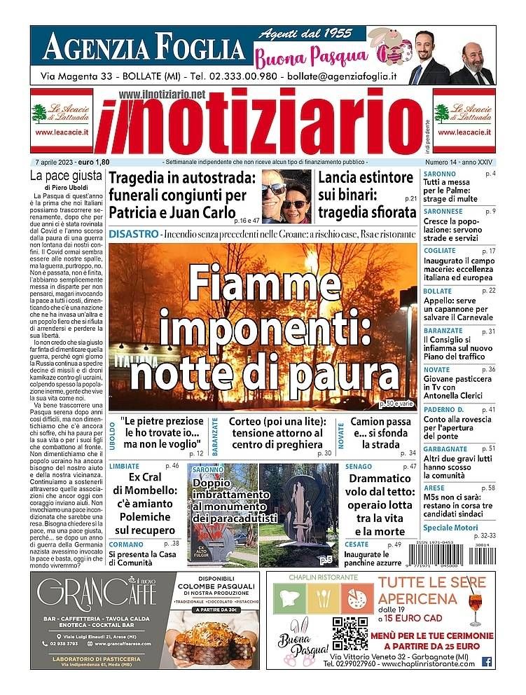 Incendio devastante nel Parco Groane; funerali insieme per la coppia morta in autostrada | ANTEPRIMA prima pagina notiziario incendio