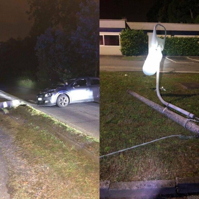 Misinto, auto contro palo della luce, paura per due giovanissimi misinto palo luce