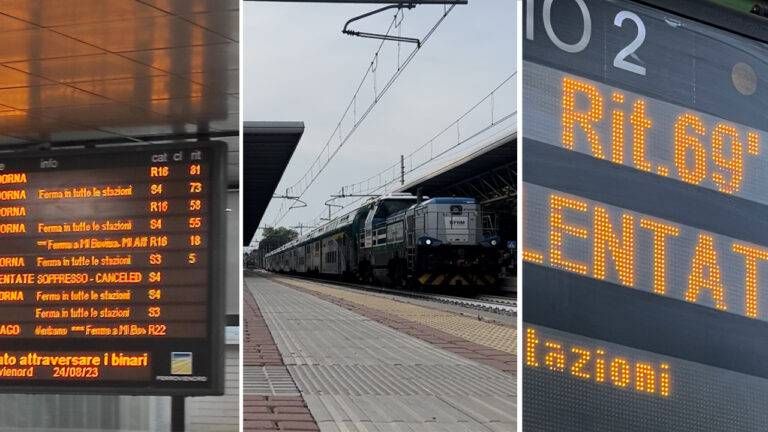 Ritardi sulla Milano-Asso: treno fermo a Paderno per 5 ore, incendio e viaggiatori soccorsi ritardo treno guasto paderno 768x432
