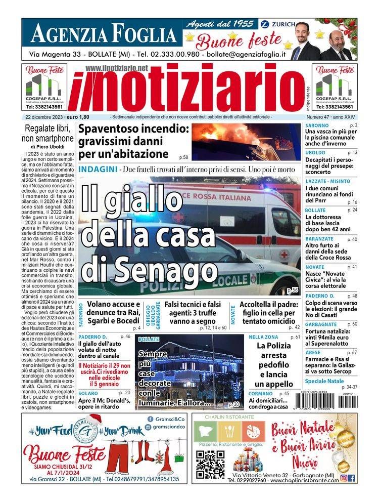 Il giallo nella casa di Senago; accuse Rai a Sgarbi e Bocedi passano da Saronno | ANTEPRIMA prima pagina notiziario