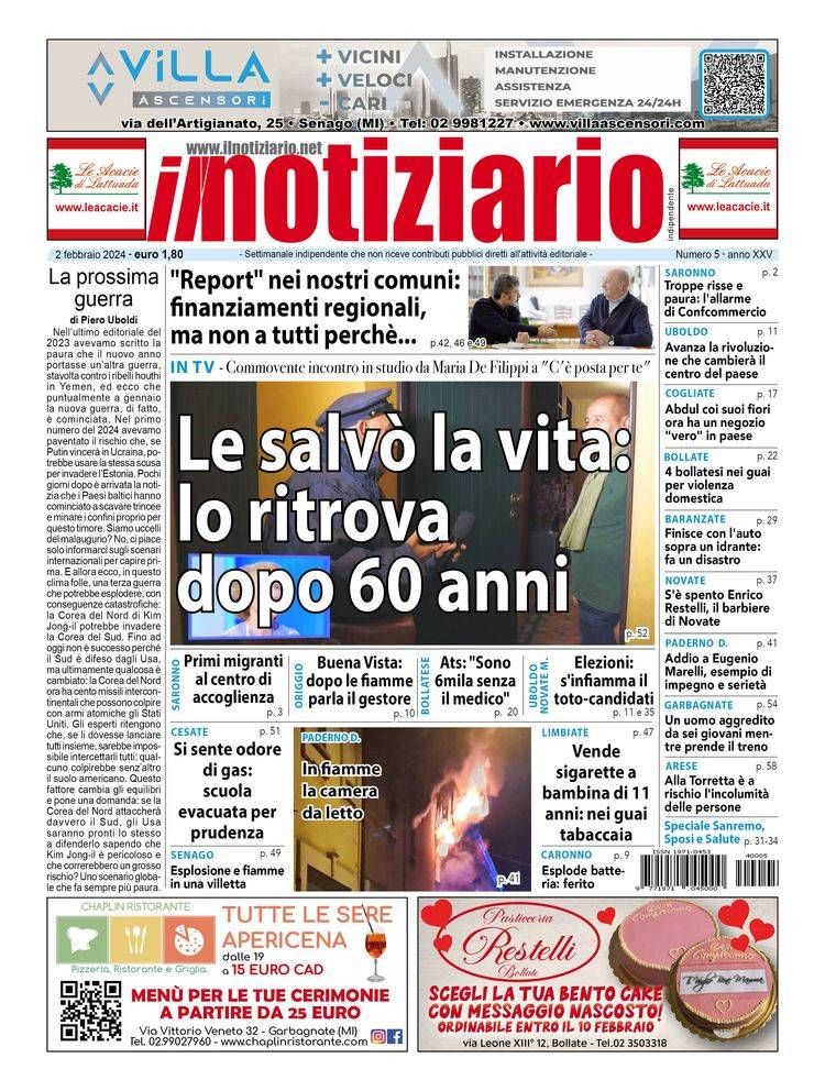 Le salvò la vita, lo ritrova dopo 60 anni a Garbagnate; Report a Paderno, Senago, Cormano, Cusano garbagnate bollate